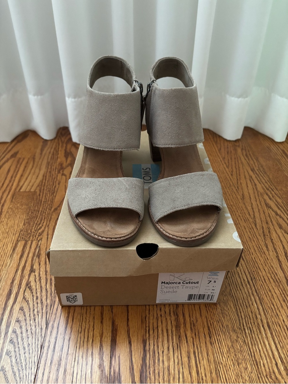 TOMS Desert Taupe Suede Cutout Sandal